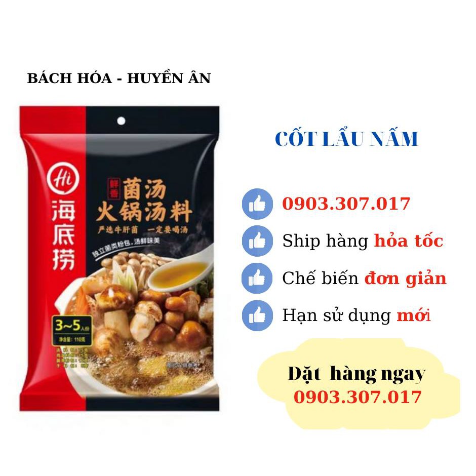 CỐT LẨU HAIDILAO VỊ NẤM