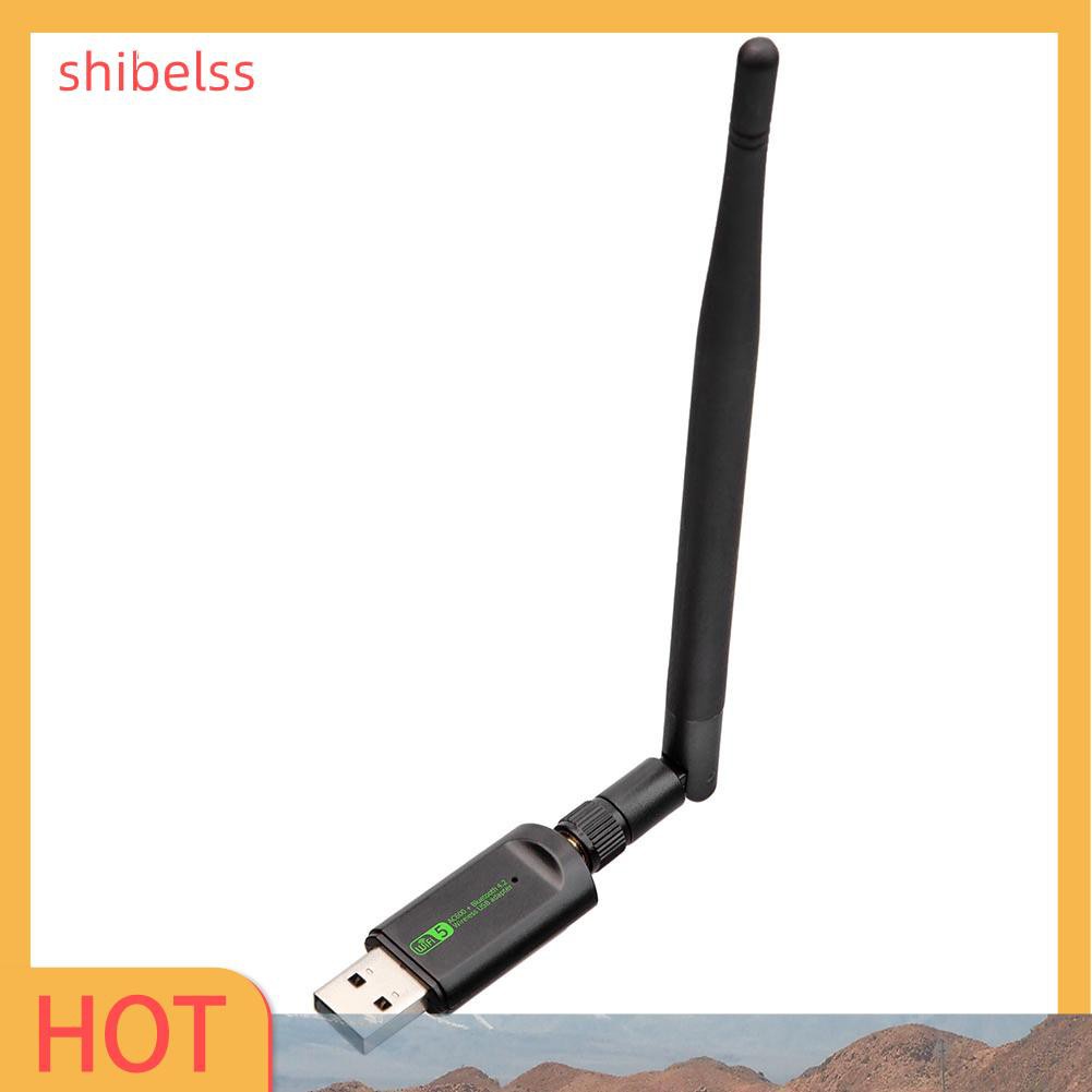 Shibelss 600Mbps Wireless Network Card USB WiFi Adapter LAN with Bluetooth RTL8821