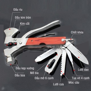 Búa 7 chức năng (Có lưỡi) đóng đinh, nạy đinh, ốc, bù loong, kìm kẹp, kìm cắt, cưa,cắt