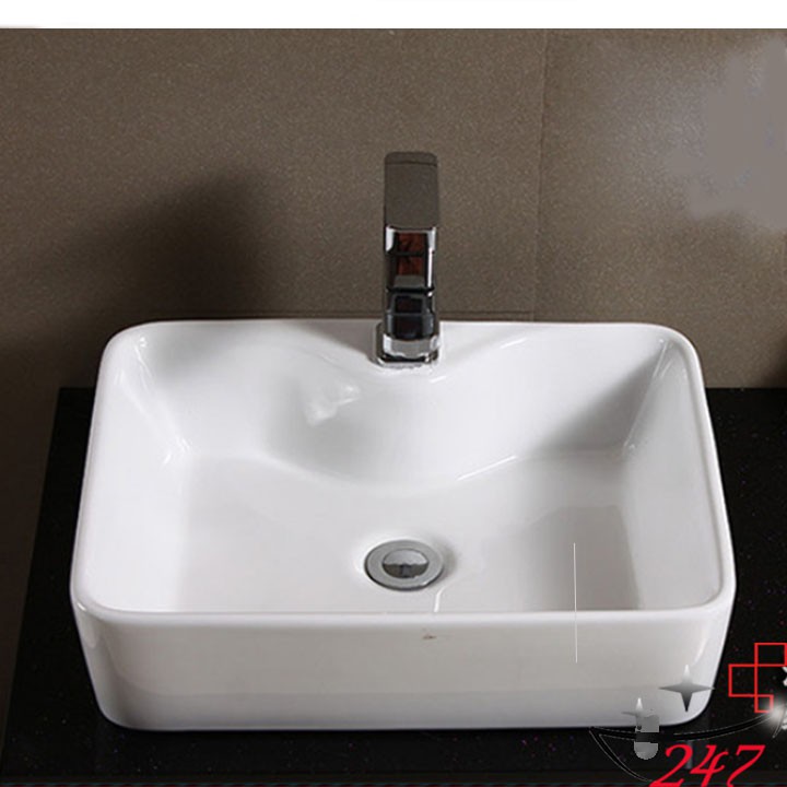 Chậu bàn đá vuông - Chậu lavabo đặt bàn hàng chính hãng bảo hành 10 năm