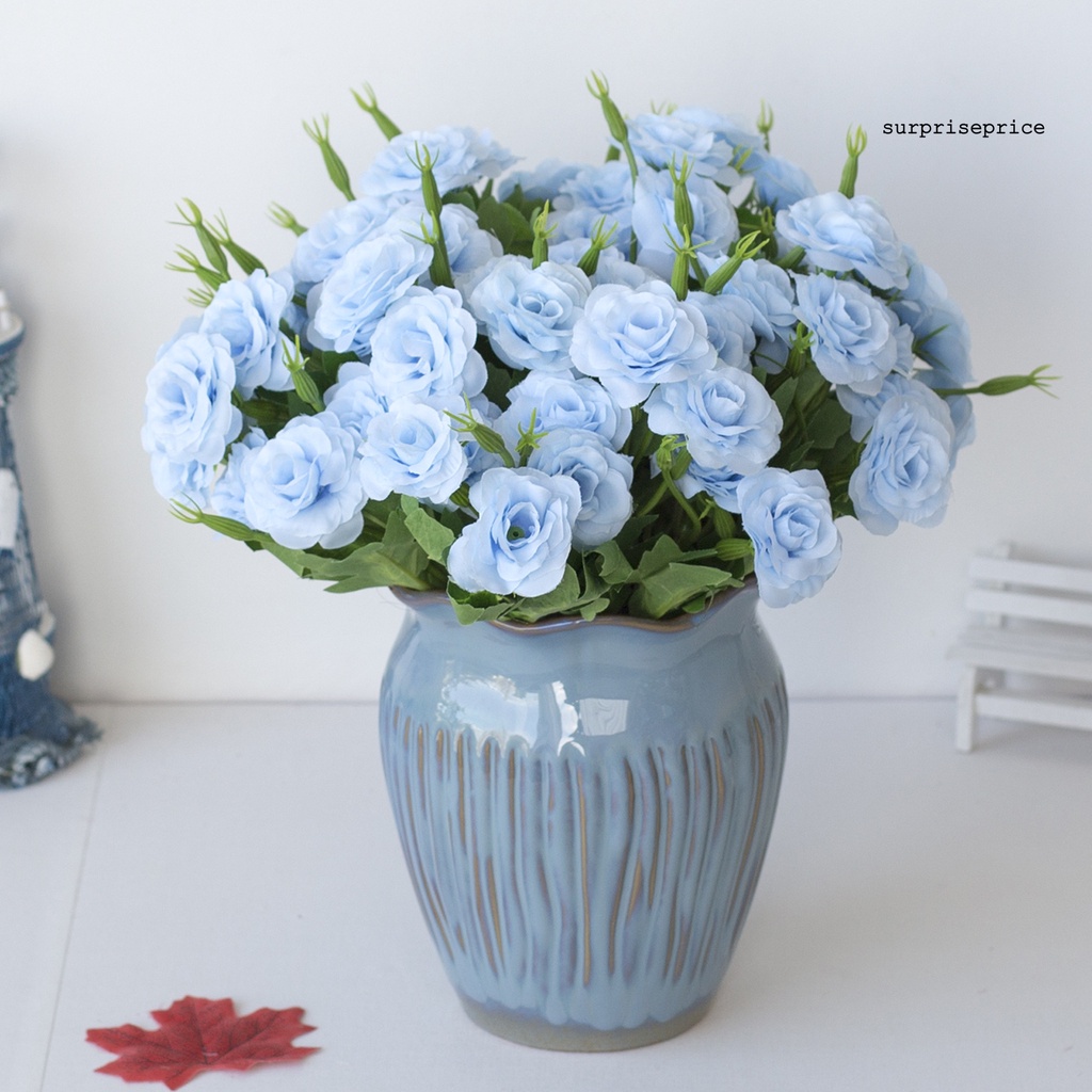 【SPP】 Nhánh hoa hồng nhân tạo bằng lụa đẹp mắt sống động như thật đẹp mắt để bàn làm việc