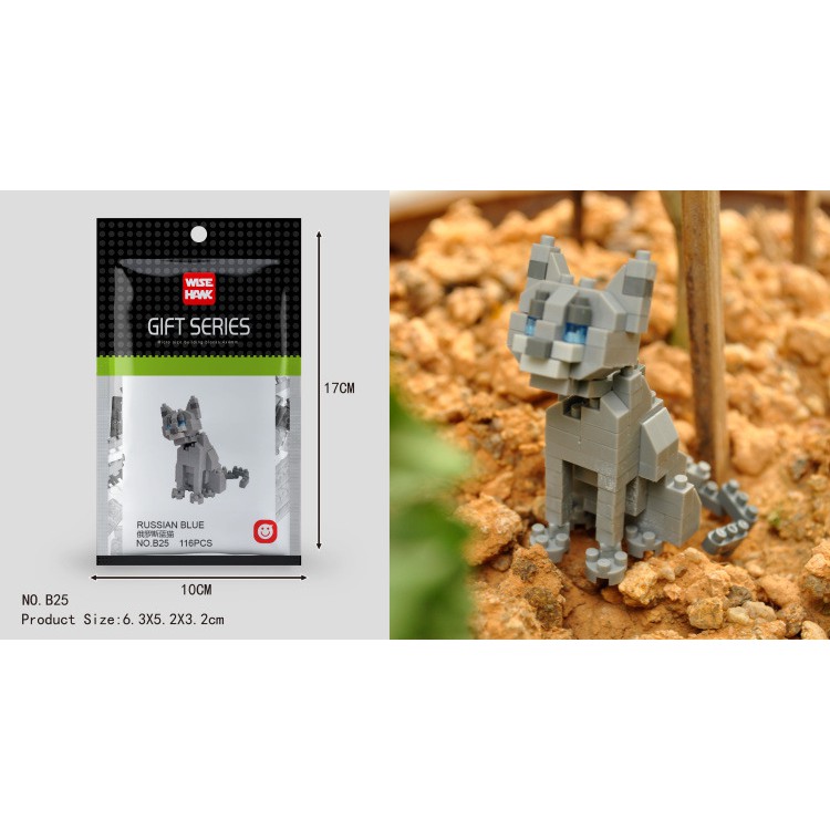 Đồ chơi lắp ráp mô hình động vật dễ thương legonano WISE HAWK B01-B26