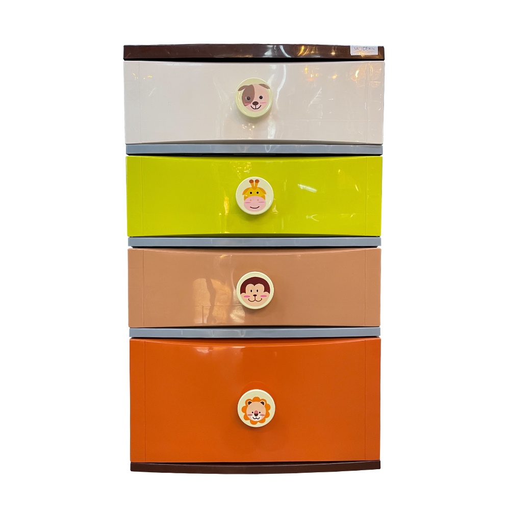 HomeBase STACKO Tủ nhựa 4 tầng bằng B56 Safari Thái Lan W57xD48xH95cm pha màu