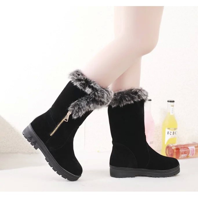 Giày Boot Cao Cổ Lông