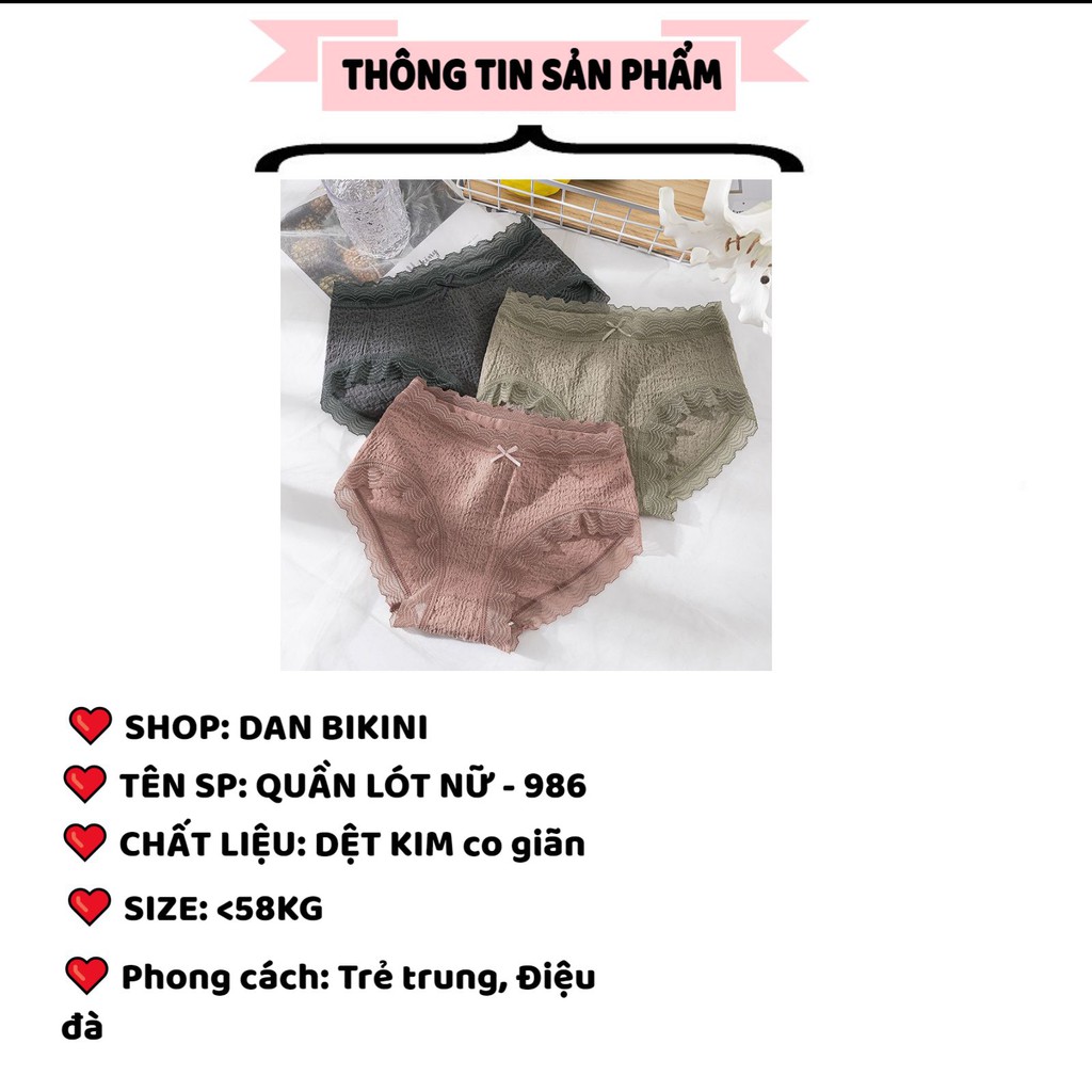 Quần Lót Nữ ❤️FREESHIP❤️ Quần Lót Nữ rệt kim siêu co giãn kháng khuẩn mã 986 | BigBuy360 - bigbuy360.vn