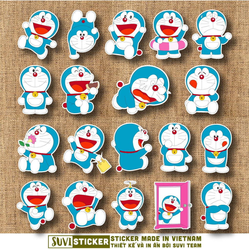 Sticker Doraemon chống nước sticker dán laptop, điện thoại, đàn guitar, mũ bảo hiểm, vali. MSP: A10