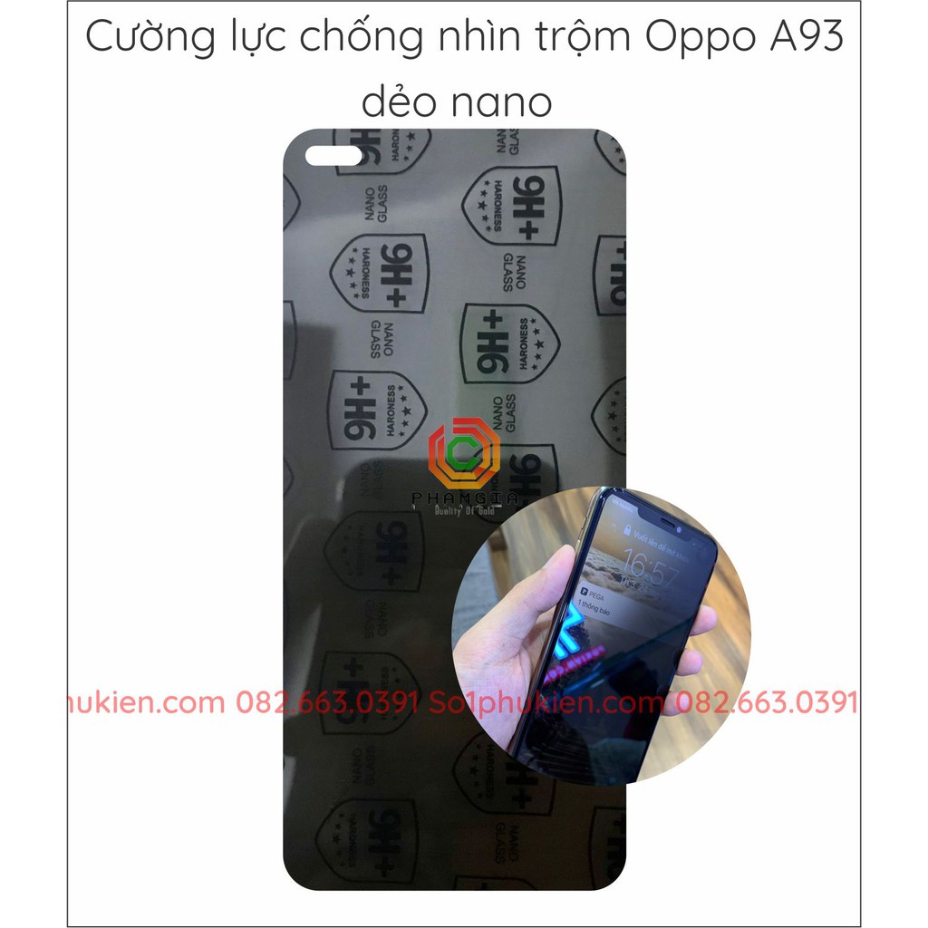 Dán cường lực chống nhìn trộm Oppo A93 dẻo nano