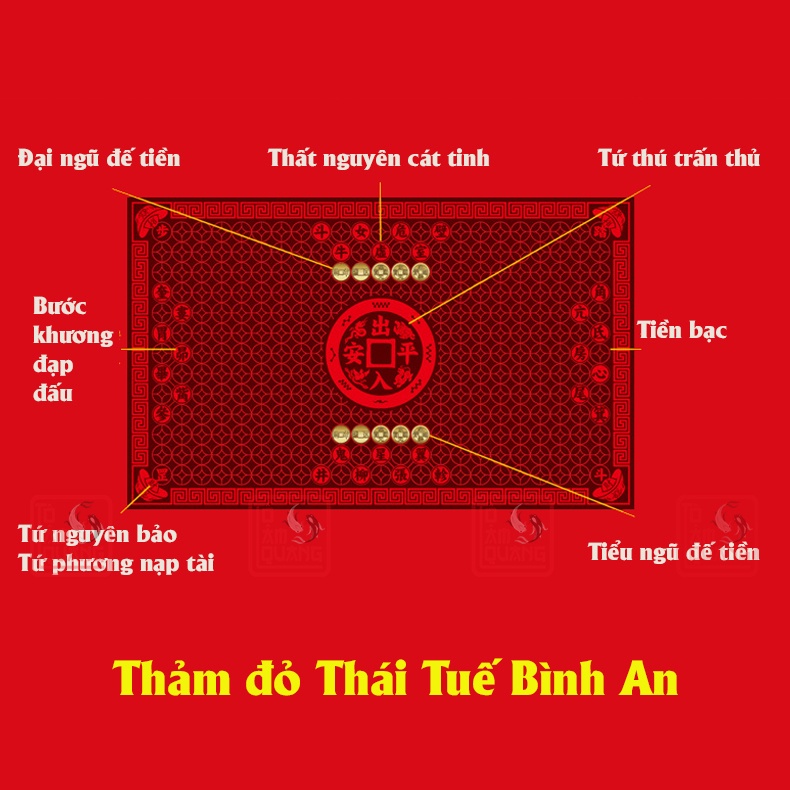Thảm cửa phong thủy thái tuế trấn trạch chiêu tài lộc bình an may mắn - TÔ TÂM QUANG