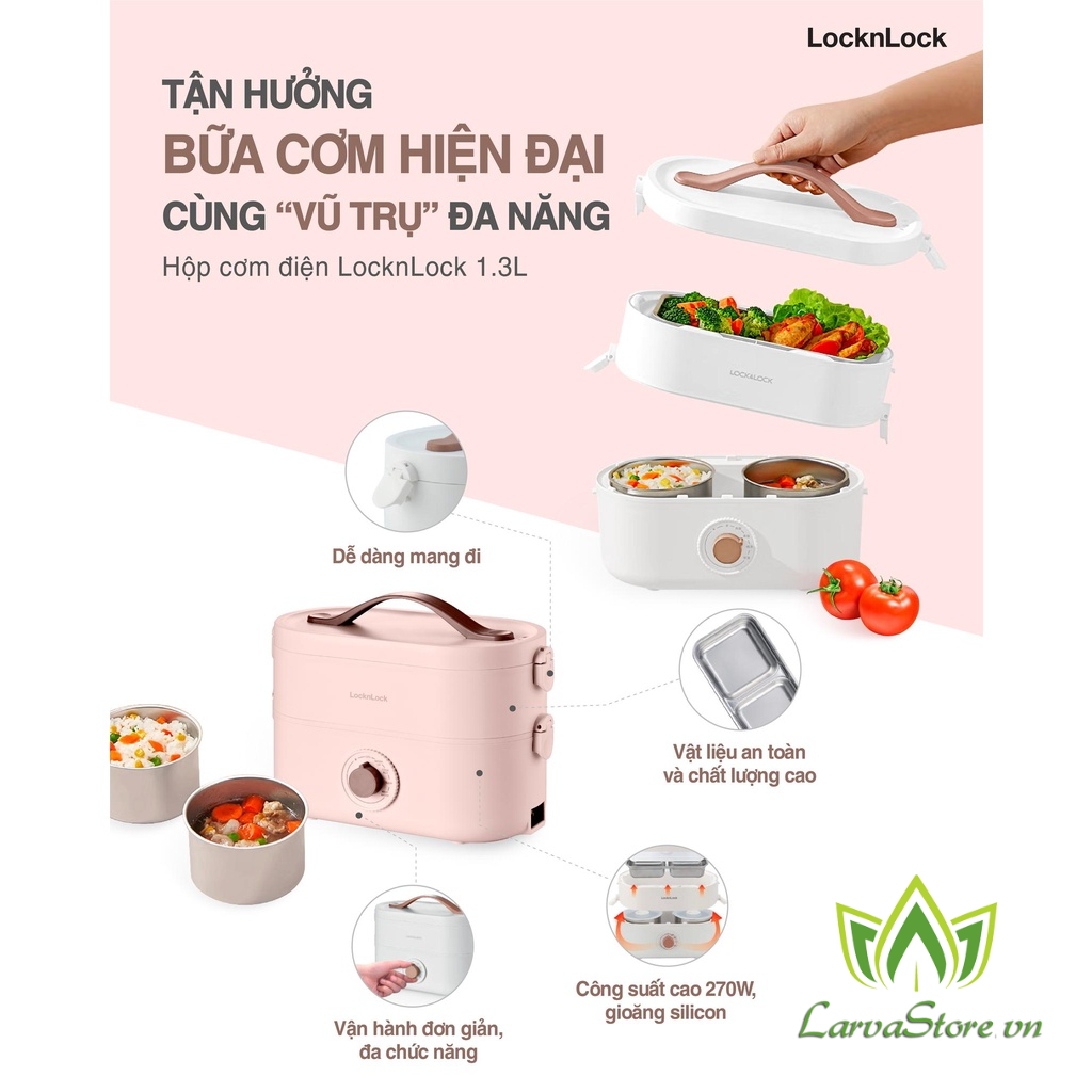Hộp Cơm Điện Chính Hãng LocknLock EJR211 1.3L (Nấu / Hâm Nóng / Giữ Ấm)