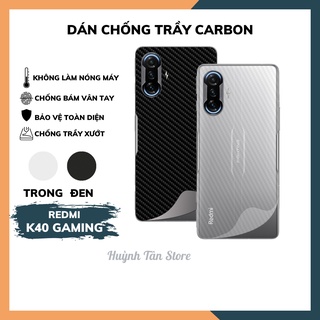 Miếng dán decal carbon mặt sau Xiaomi Redmi K40 Gaming chống trầy mặt lưng,chống bám vân tay (Tặng dán Camera Carbon)