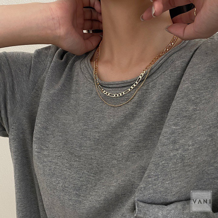 Choker, Dây Chuyền, Vòng Cổ Xích Dẹo Hai Vòng Basic - Vani Store [TS000506]