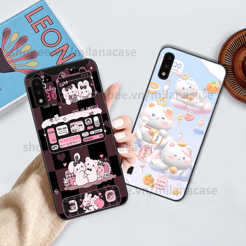 Ốp Samsung A01 / A02 hình đồng hồ icon gấu mèo cute cực dễ thương ngộ nghĩnh