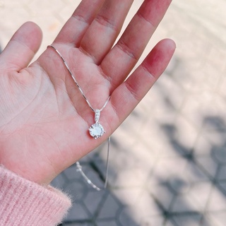 Dây chuyền bạc nữ mặt đá trơn basic M9 DaLiA Jewelry vòng cổ bạc nữ đính đá bạc thật