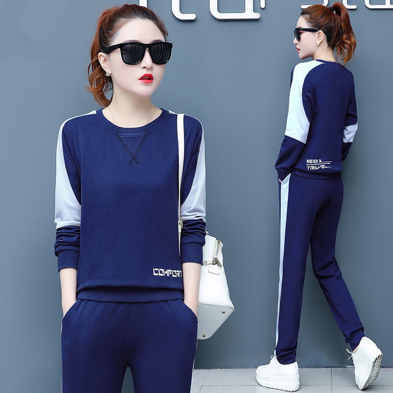 📣📣 Bộ Đồ Thể Thao Tay Dài Dáng Ôm In Chữ Nhiều Màu Sắc Thời Trang Xuân Thu Cho Nữ