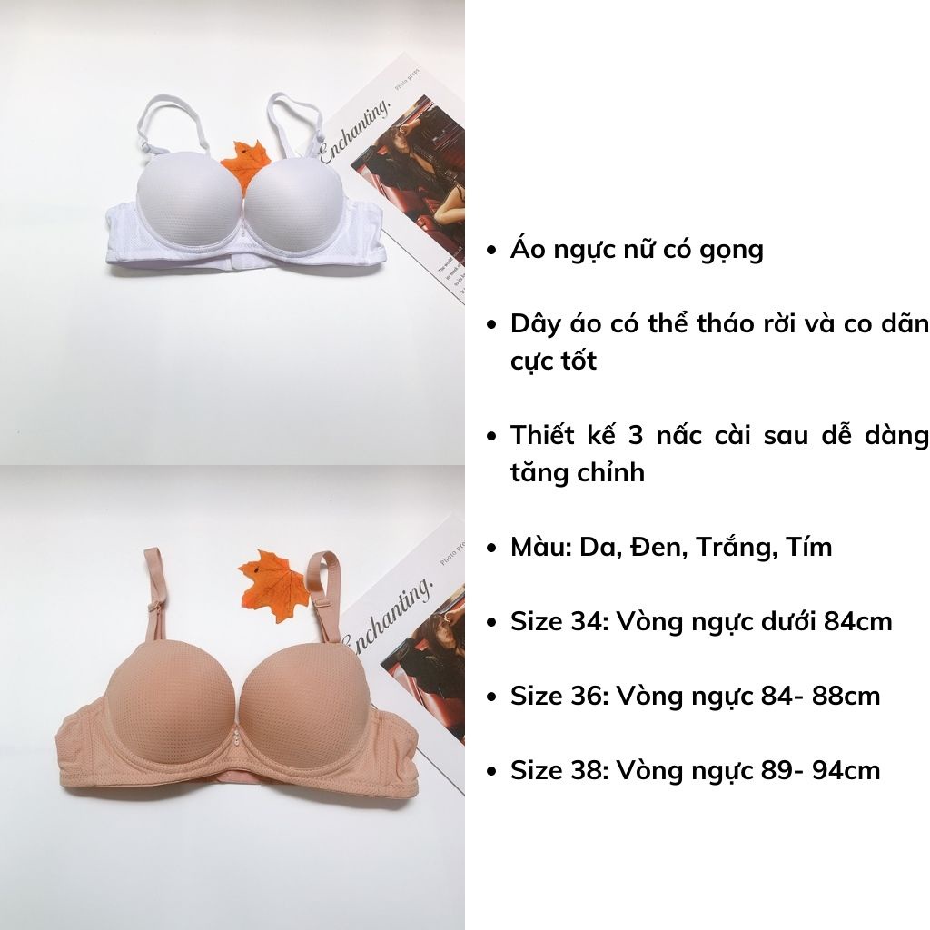 Áo ngực nữ có gọng nâng ngực,  Áo lót đệm mút bàn tay thông hơi mềm mại thoáng mát LANIXA A031