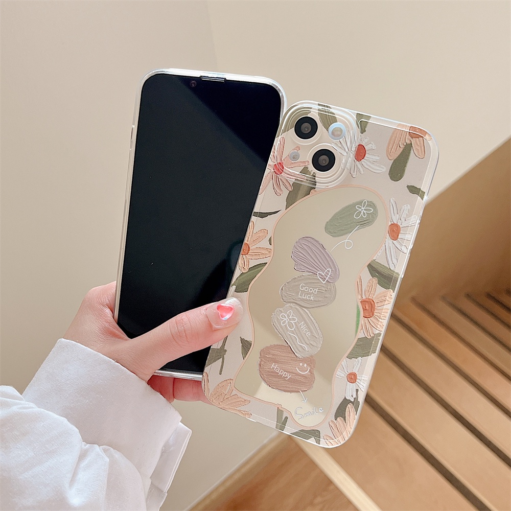 Ốp Điện Thoại Họa Tiết Tranh Sơn Dầu Hình Hoa Cho iPhone 13 12 11 Pro Max XS Max XR X