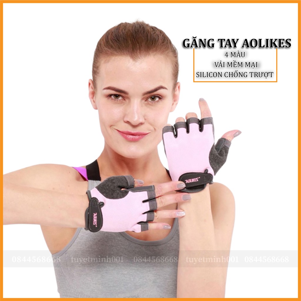 Găng Tay Thể Hình, Bao Tay Hỗ Trợ Tập GYM Chính Hãng AOLIKES (Đôi)