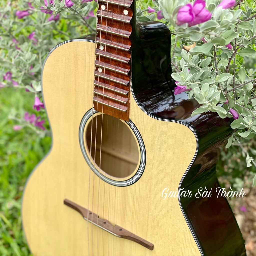 Đàn Guitar Vọng Cổ Phím Lõm Chính Hãng ST.Real Guitar Sài Thành Mã ST-VC70 Chất Liệu Gỗ Vân Sam