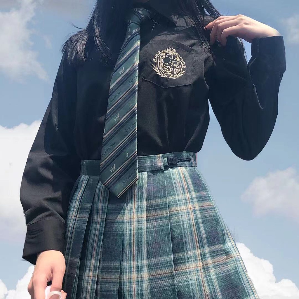 Áo blouse BL tay dài/ngắn đồng phục Seifuku túi thêu bé chuột