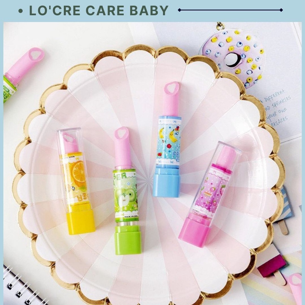 Combo 2 cây gôm tẩy bút chì hình cây son dễ thương