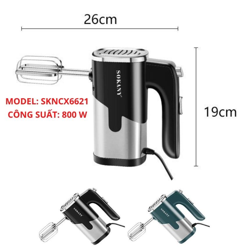 Máy Đánh Trứng Đánh Kem Nhồi Bột Cầm Tay Sokany Đa Năng Siêu Mạnh 800W Cao Cấp Nhào Trộn Bột Tốt Nhất - SKNCX6621