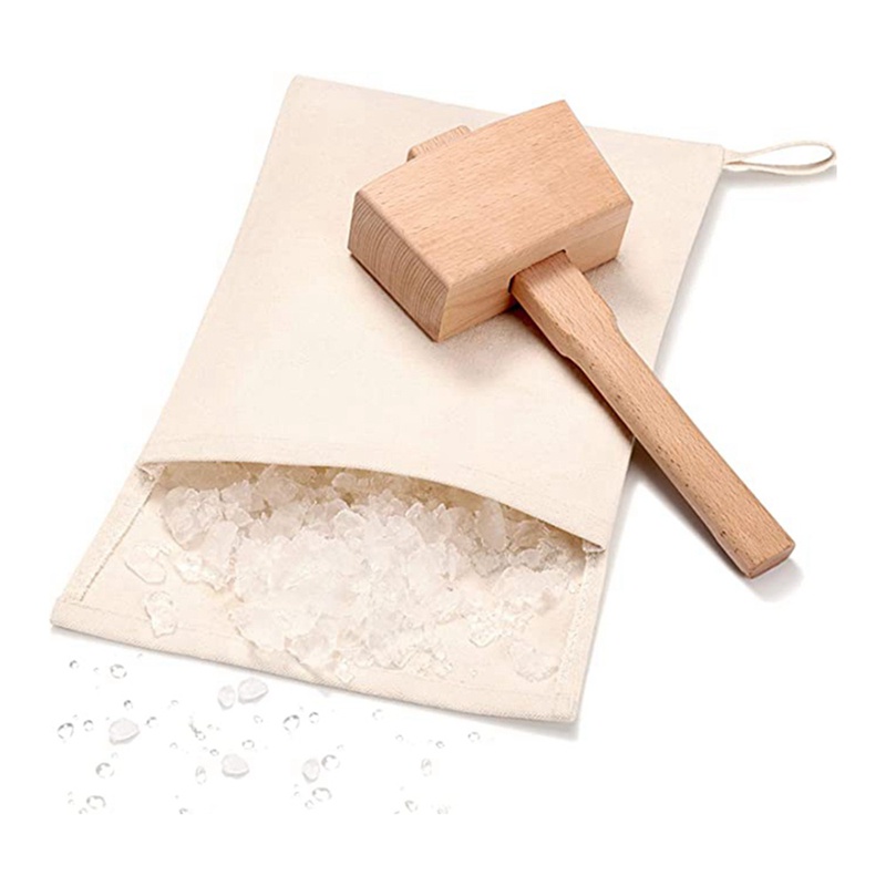 Set 2 Túi Canvas Đựng Đá Có Thể Tái Sử Dụng Cho Bartender