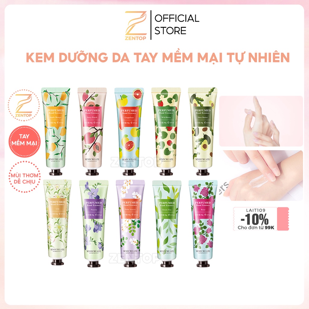 Kem dưỡng ẩm da tay da chân MayCreate Perfumed 30g mềm và thơm cấp ẩm mềm da ZENTOP