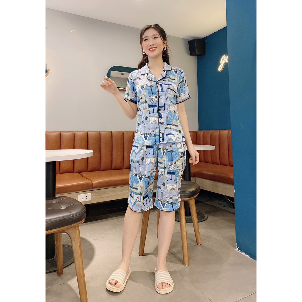 Bộ Lửng Nữ - H&amp;A, Bộ Pijama Lụa Họa Tiết Đẹp, Bộ Mặc Nhà Nữ Mùa Hè, Đồ Bộ, Đồ Ngủ Đẹp, Thời Trang Nữ