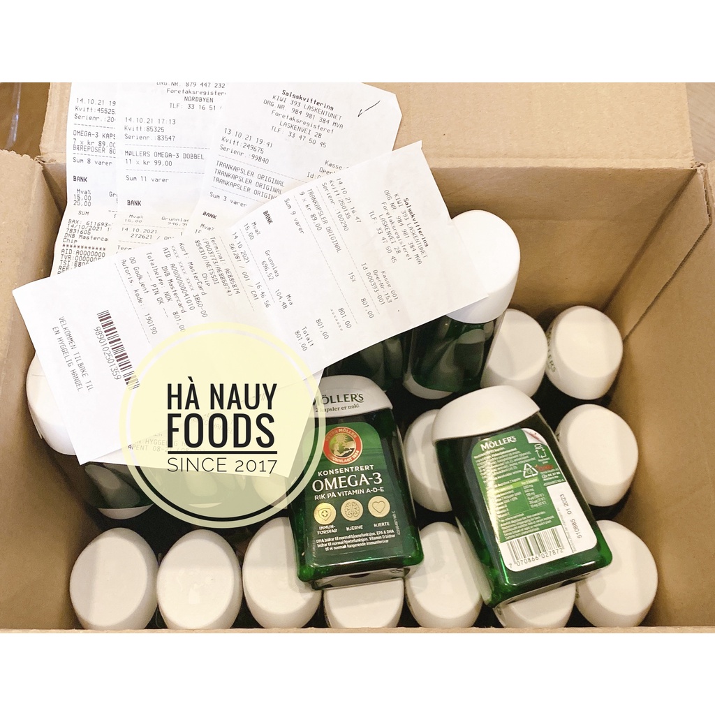 Dầu Cá Omega-3 DHA Vitamin A, D, E MOLLERS Nauy 112 viên nội địa Nauy