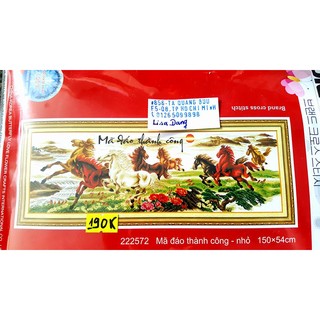 Tranh thêu MÃ ĐÁO THÀNH CÔNG 222572 (1m5x 54cm) chưa thêu 222572