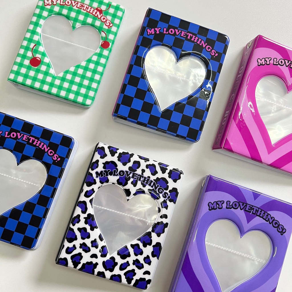 Album đựng ảnh 3inch họa tiết da báo có khung hình tim dễ thương độc đáo