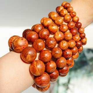 Vòng tay hạt gỗ Huyết Long nu hạt tròn giá tốt
