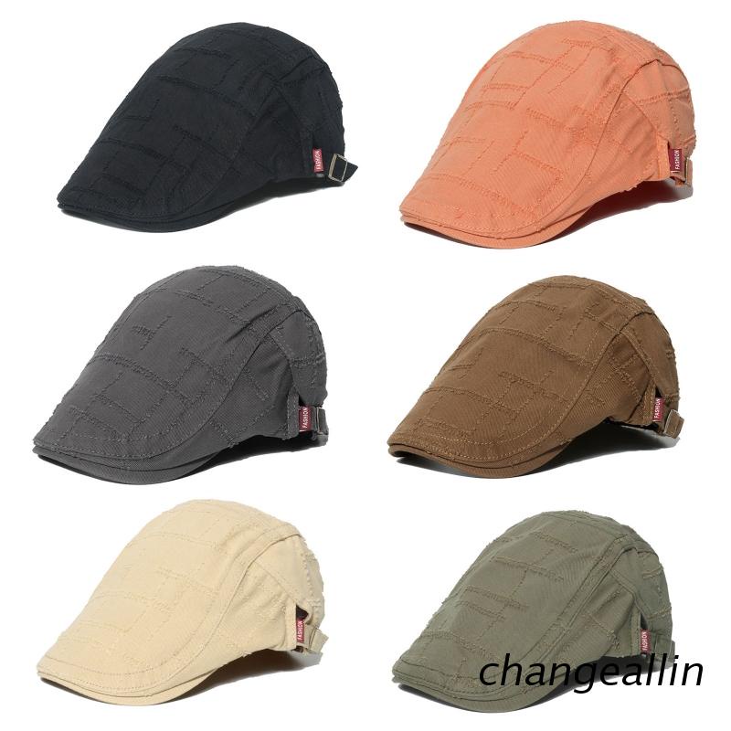 Nón Beret Vải Cotton Họa Tiết Ca Rô Phong Cách Cổ Điển Dành Cho Người Lớn Tuổi