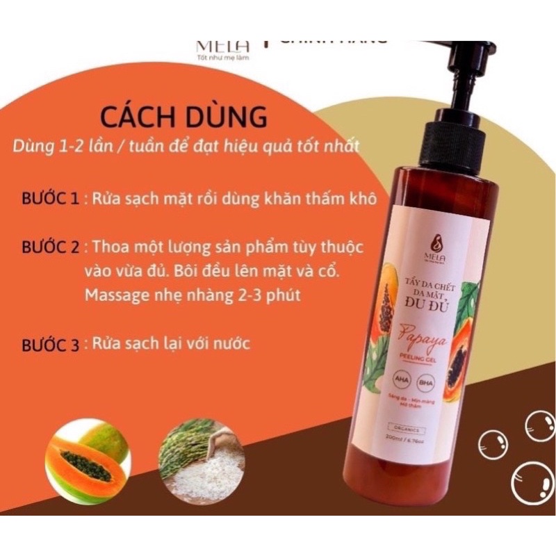 Tẩy Da Chết Mặt Nạ Đu Đủ Mela 200ml