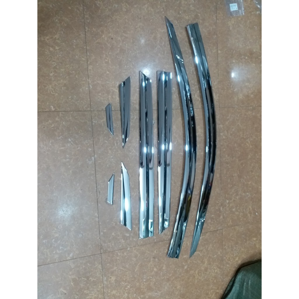 Bộ vè che mưa Mạ crom 8ct Cao cấp cho Hyundai Tucson Form 2016-2021 full