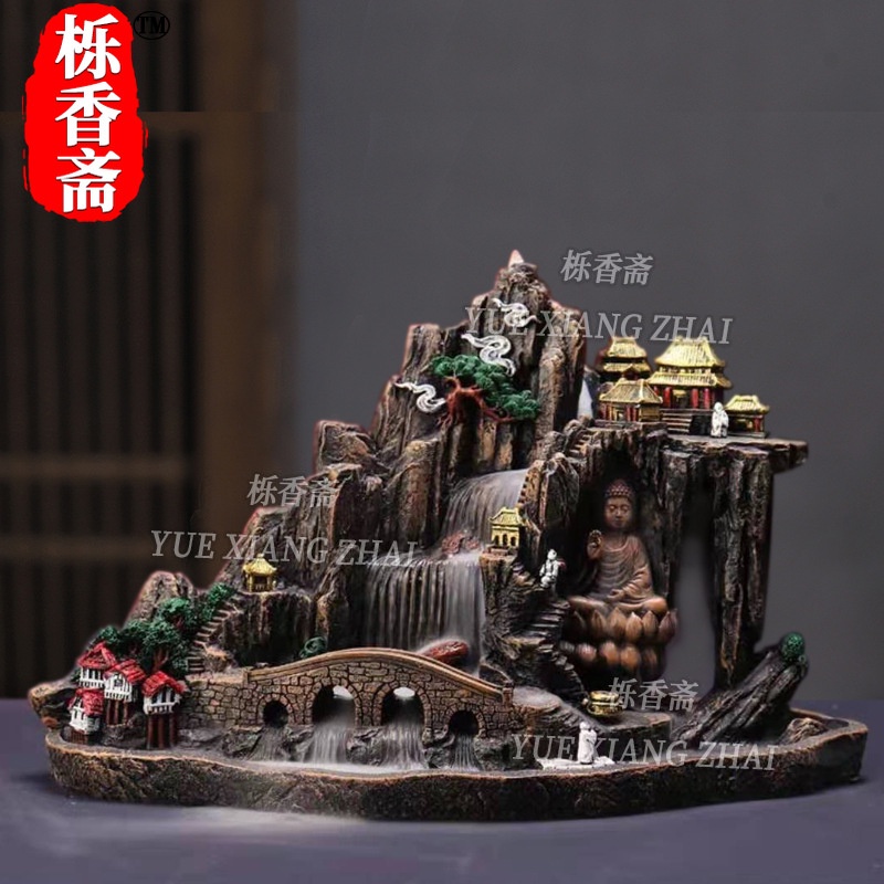 Thác Khói Trầm Hương Hình Đám Mây Bằng Nhựa Resin Cỡ Lớn Sáng Tạo