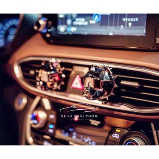 Sét 2 lọ nước hoa ô tô kẹp cửa gió điều hòa [ CAO CẤP ] nước hoa đầu chó Pitbull 15ml