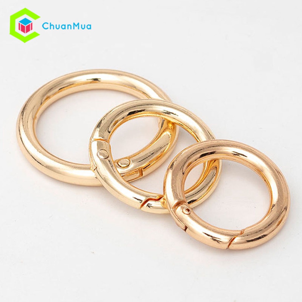 Khoen Móc Khóa Tròn Có Gài, Vòng Móc Chùm Chìa Khóa Đa Năng, Móc Khóa Carabiner