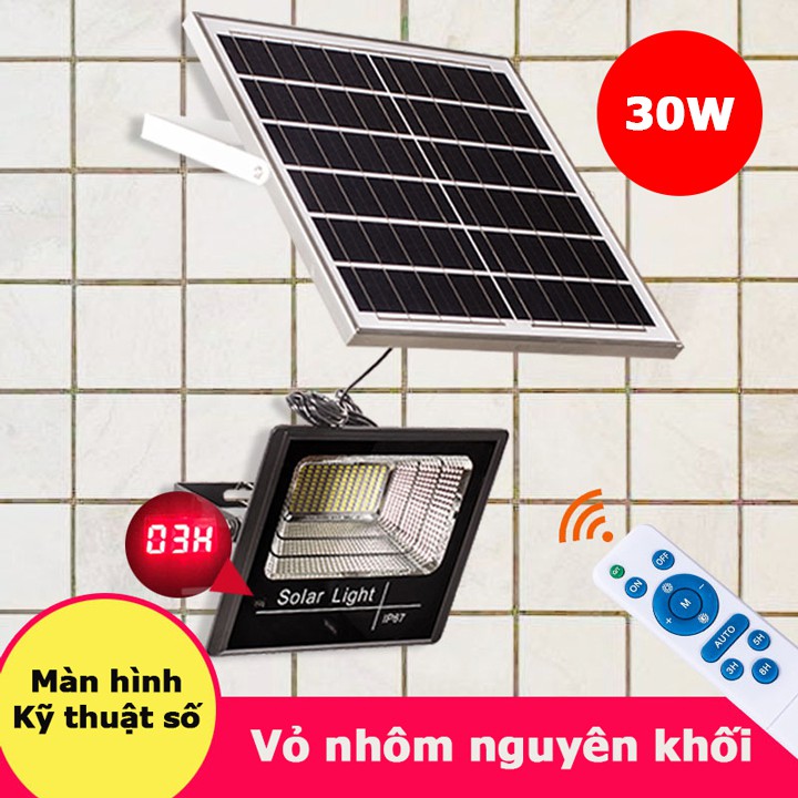 Đèn led pha vỏ nhôm năng lượng mặt trời 30w