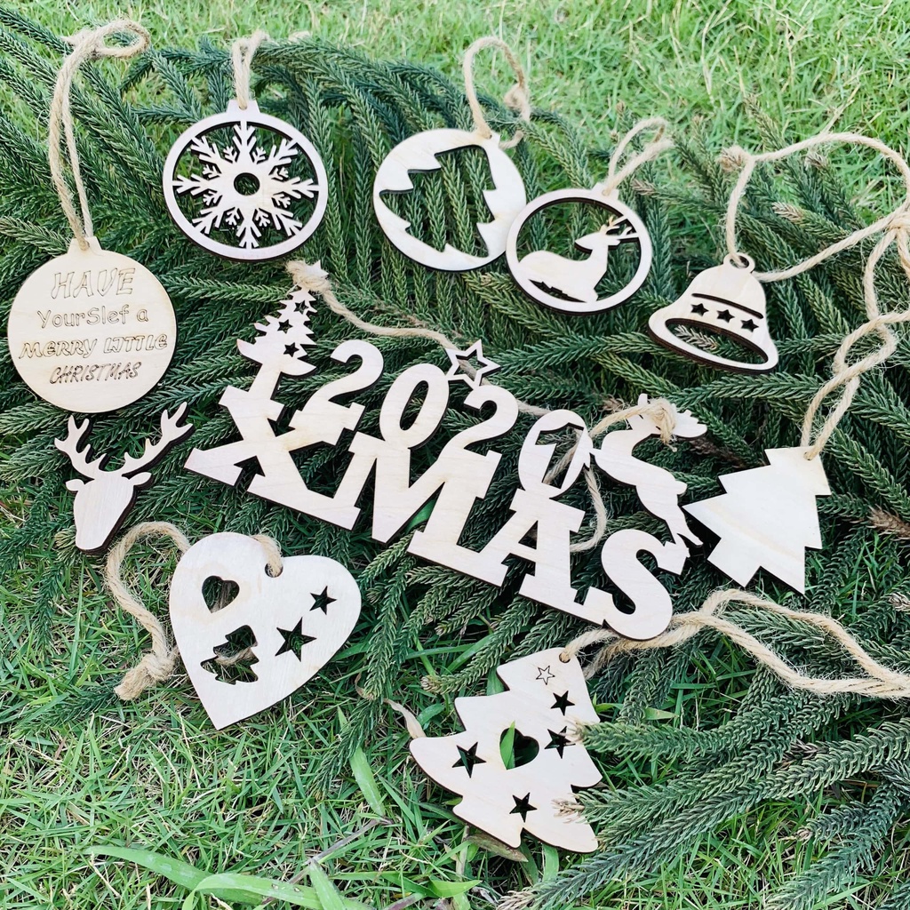 Set Tô Màu Noel Bằng Gỗ Decor Phong Cách Giáng Sinh Cho Bé Thỏa Sức Sáng Tạo, Trang Trí Nhà Cửa Benrikids