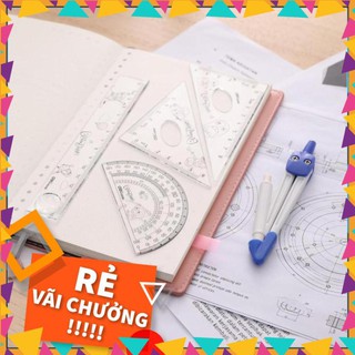 Bộ 5 dụng cụ đo, eke,  compa Deli  E9598