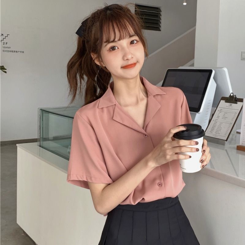 Áo Thun Tay Ngắn Mỏng Màu Trơn Cổ Điển Thời Trang Mùa Hè Cho Nữ