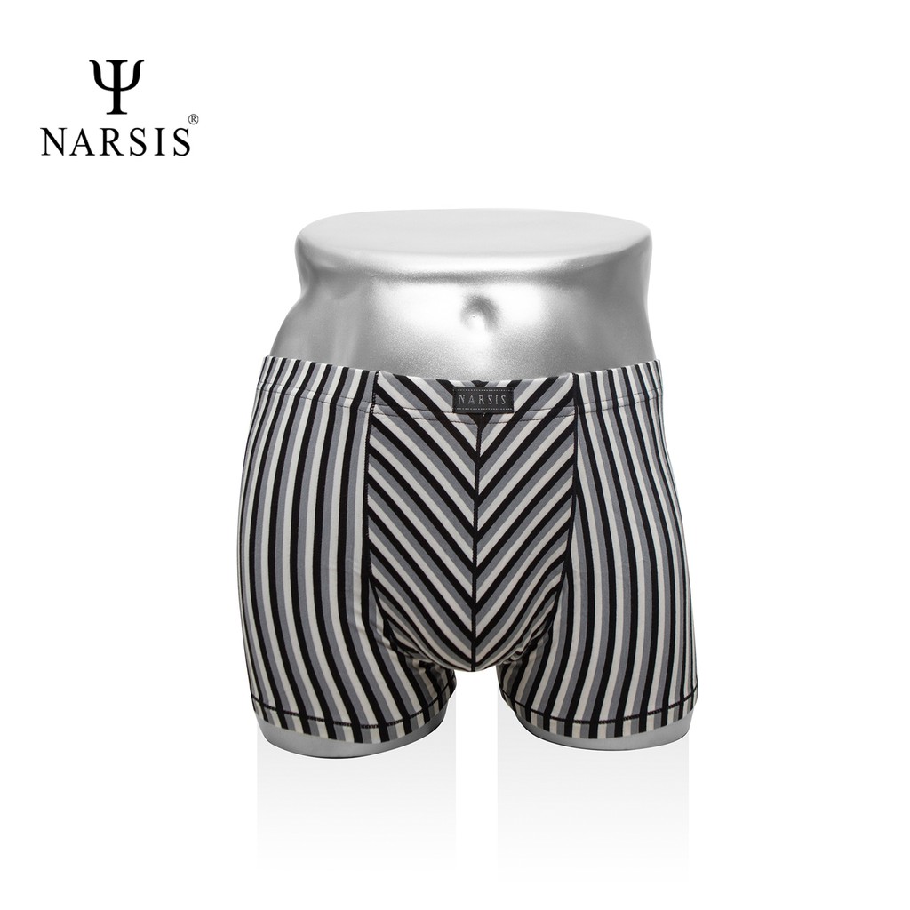Quần lót đùi nam Narsis F6004 màu kẻ đen ghi