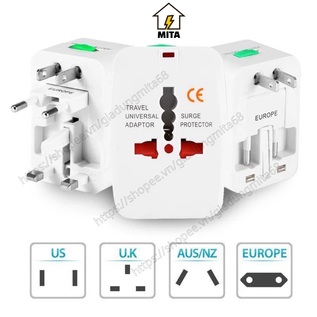 Ổ Cắm Điện Đa Năng Du Lịch Universal Travel Adapter - Ổ Điện Du Lịch - Ổ Chuyển Đổi Đa Năng  - MITA