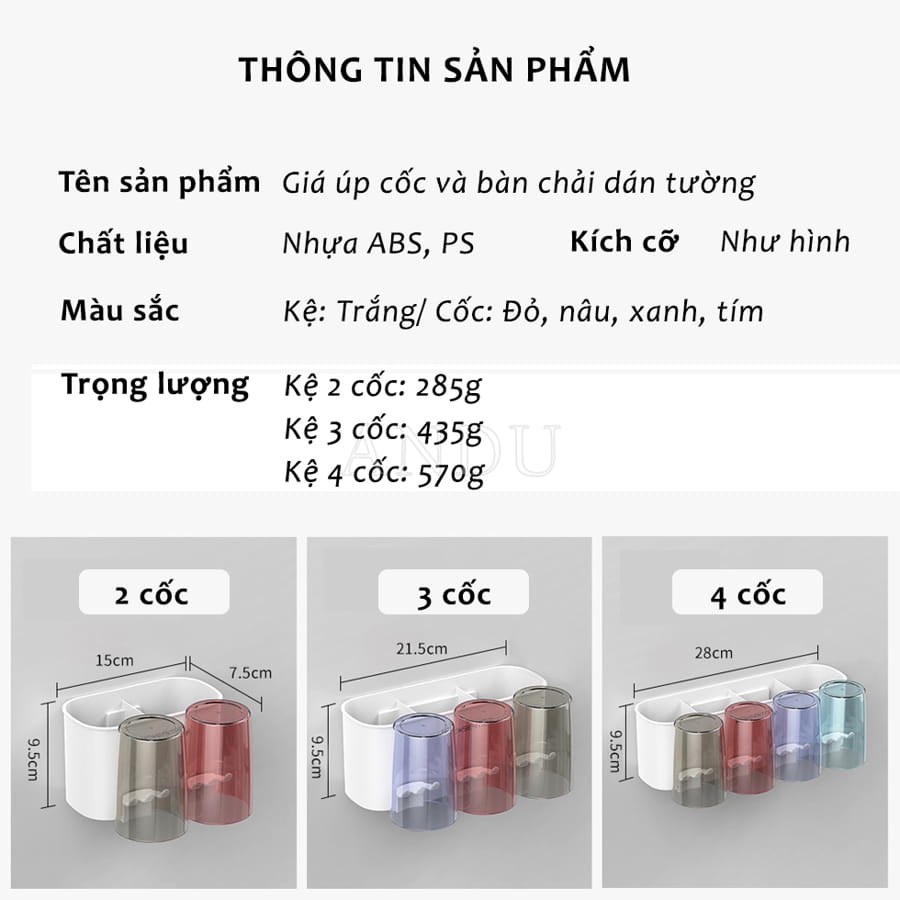 Kệ Để Bàn Chải Kem Đánh Răng Cốc Tròn Dán Tường Treo Phòng Tắm ,Khay Đựng Bàn Chải Đánh Răng Kèm Cốc Gọn Gàng Tiện Lợi