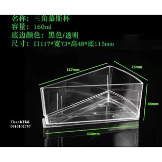 Ly Nhựa Đựng Bánh Mousse Hình TAM GIÁC 11.7 x 7.3 x 4.8cm (Set  20 Cái)