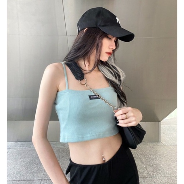 Áo croptop nữ ôm body kiểu 2 dây sexy, áo croptop local brand CINDER 4 màu trễ vai ulzzang cá tính đẹp