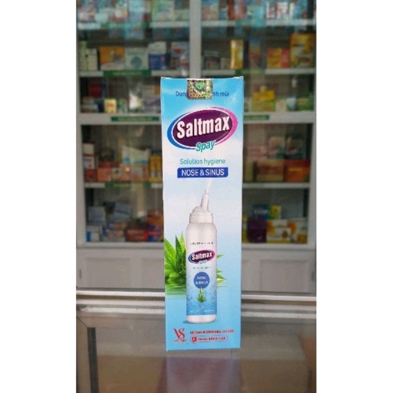 Xịt mũi Saltmax 100ml vệ sinh mũi, làm sạch chất nhầy, an toàn với phụ nữ có thai