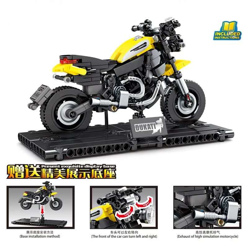 [Mã LIFE0503TOYS1 giảm 10% đơn 150k] Đồ chơi lắp ráp Technic Sembo moc Motorcycle Xe Mô Tô Yamaha Vespace Scramber