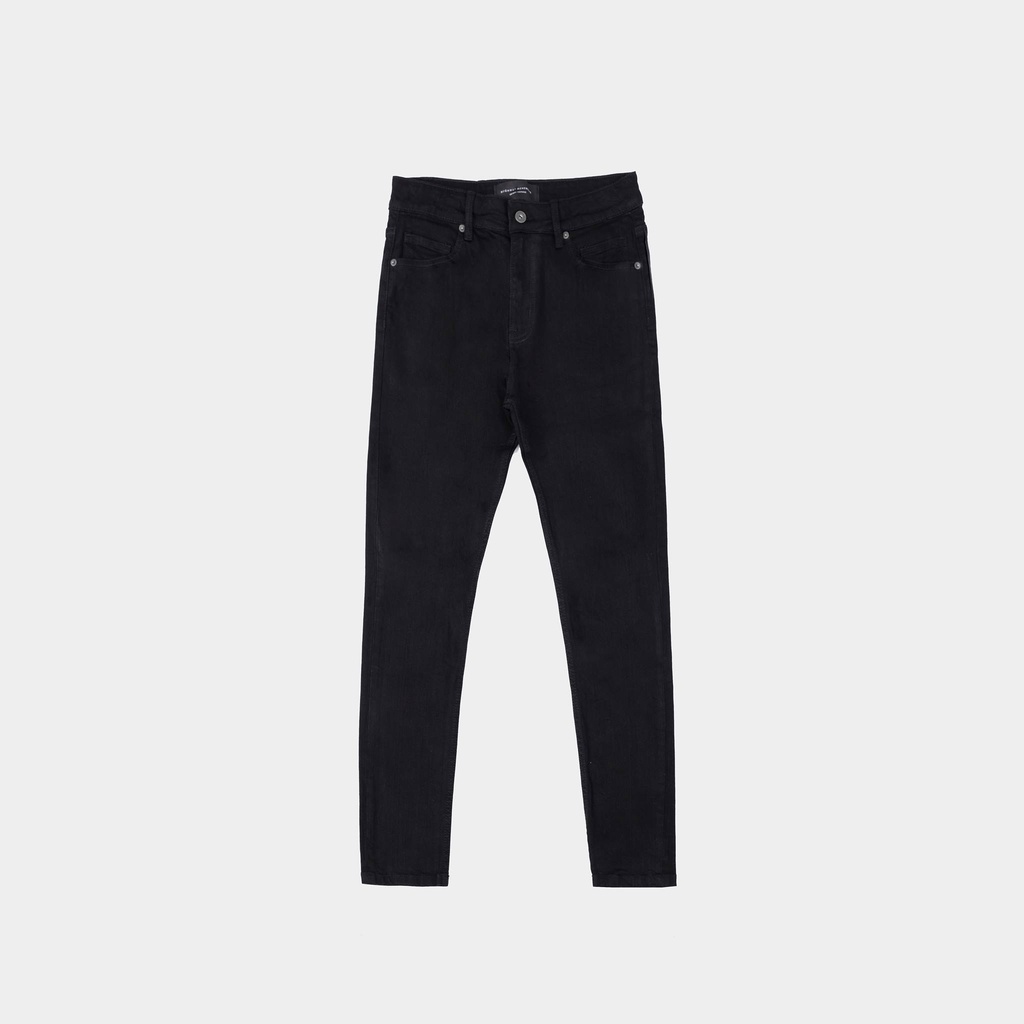 Quần jeans nam slimfit co giãn Highway (Menswear) Kai đen trơn